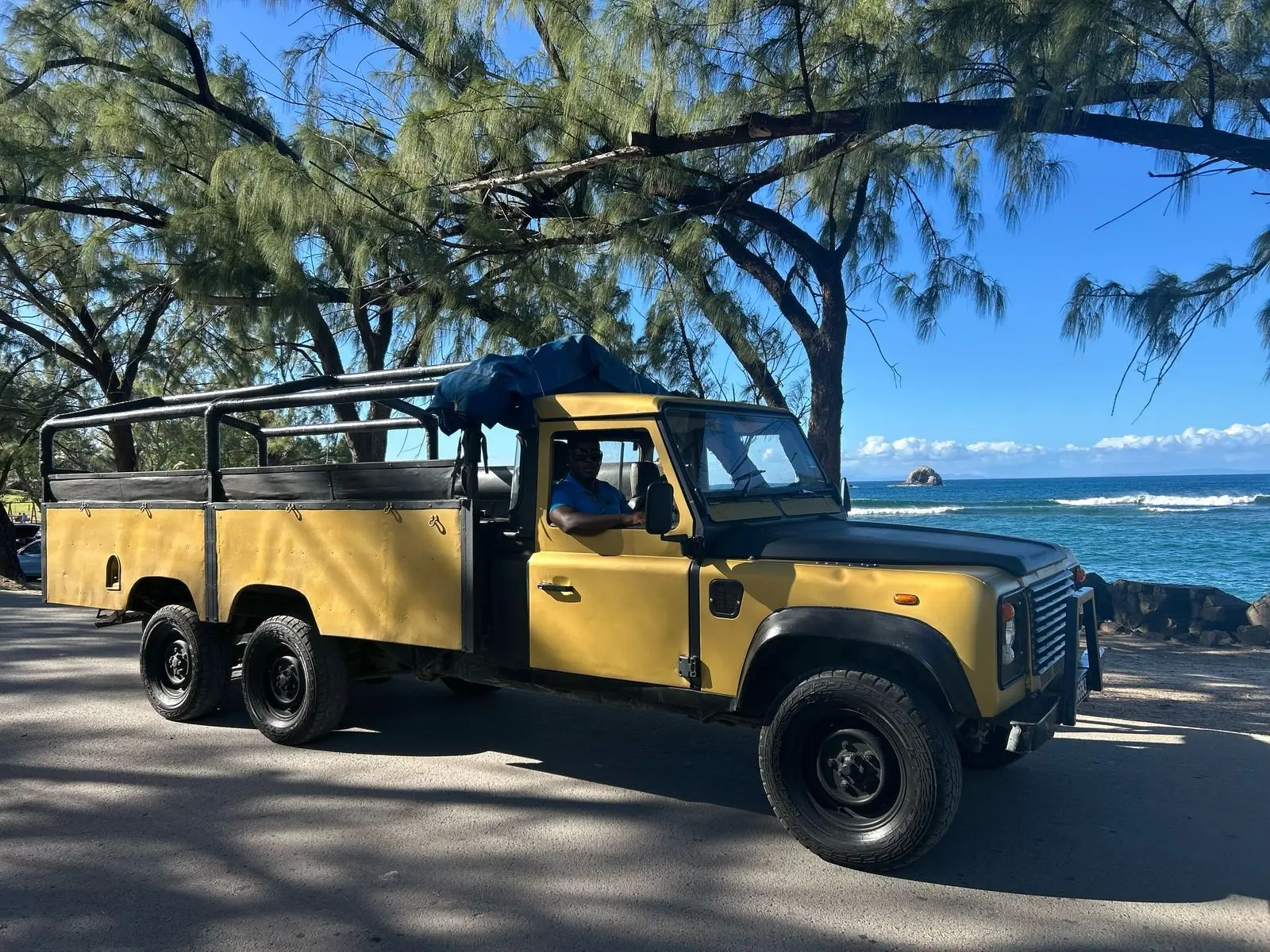C&M Touring safari vehicle by the sea